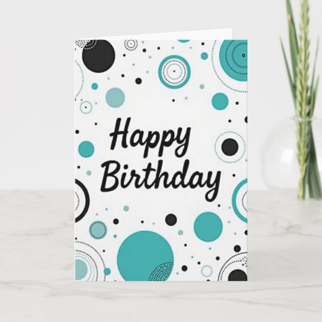 Carte d'anniversaire Cercles sarcelle (Devant)