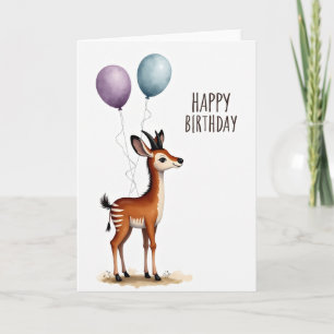 Carte d'anniversaire Cerf à l'aquarelle