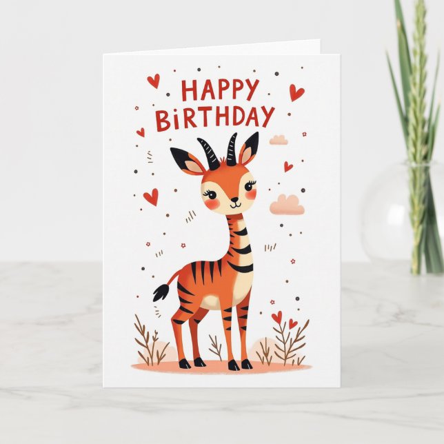 Carte d'anniversaire Cerf Capricieux (Devant)