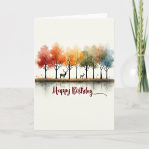 Carte d'anniversaire Cerf d'Automne