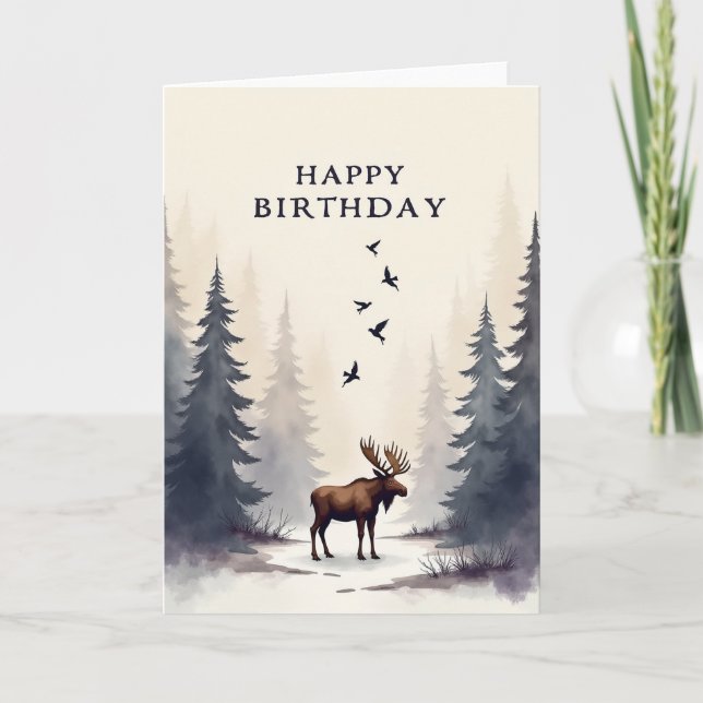 Carte d'anniversaire Cerf Paisible (Devant)