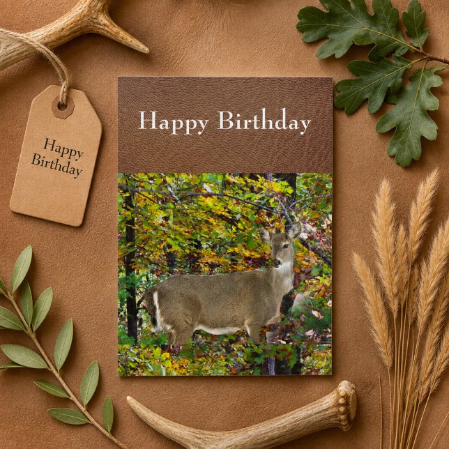 Carte d'anniversaire Cerf Saison Automnale  (Créateur téléchargé)