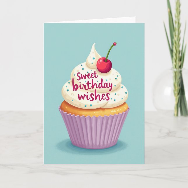 Carte d'anniversaire Cerise givree (Devant)