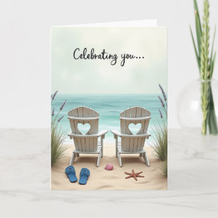 Carte d'anniversaire Chaises de Plage