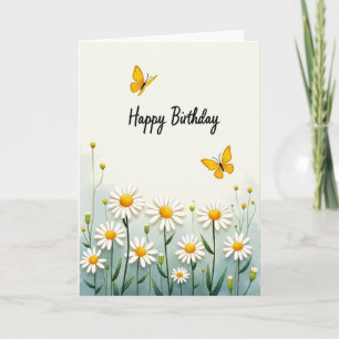 Carte d'anniversaire Champ de Marguerites