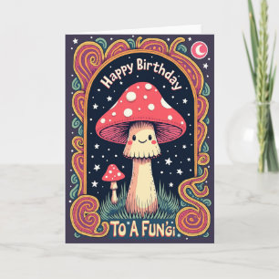 Carte d'anniversaire Champignon Fantaisiste