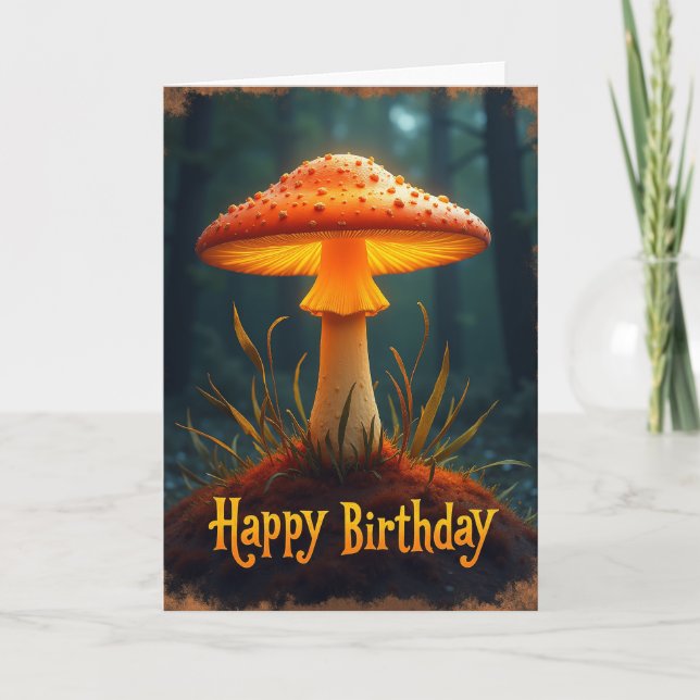 Carte d'anniversaire Champignon Lumière (Devant)