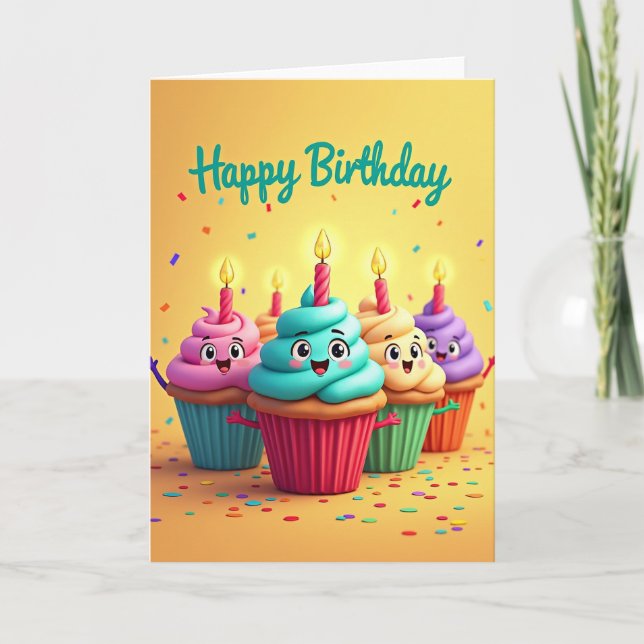Carte d'anniversaire chandelle joyeuse (Devant)