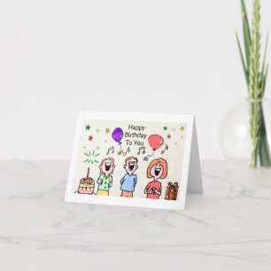 CARTE D'ANNIVERSAIRE - CHANTER UN JOLI ANNIVERSAIR