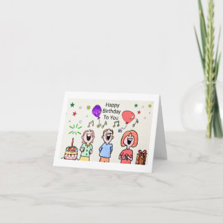 CARTE D'ANNIVERSAIRE - CHANTER UN JOLI ANNIVERSAIR