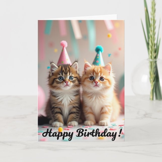 Carte d'anniversaire Chapeau de Chat Mignon (Devant)