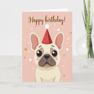 Carte d'anniversaire Chapeau de Chien Mignon