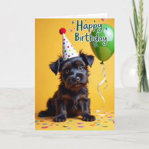 Carte d'anniversaire Chapeau de chiot