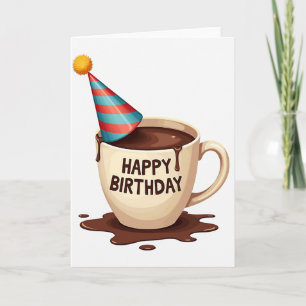 Carte d'anniversaire Chapeau de fête au cacao