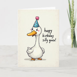 Carte d'anniversaire Chapeau de Fête d'Oie