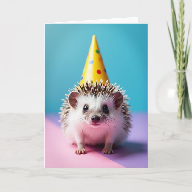 Carte d'anniversaire chapeau pointu doux (Devant)