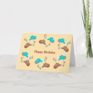 Carte d'anniversaire chapeaux et foulards de cow-b