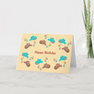 Carte d'anniversaire chapeaux et foulards de cow-b