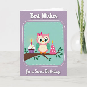 Carte d'anniversaire charmante pour Birdie