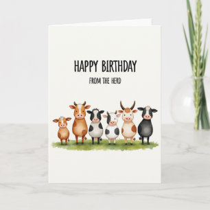 Carte d'anniversaire Charmantes Vaches