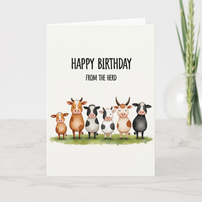 Carte d'anniversaire Charmantes Vaches (Devant)