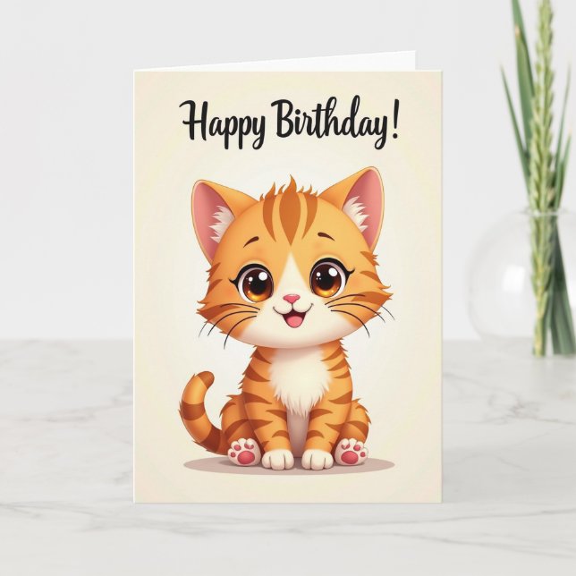 Carte d'anniversaire Charming Kitten (Devant)