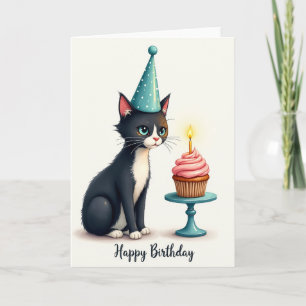 Carte d'anniversaire Chat aux Yeux Bleus