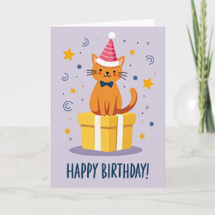 Carte d'anniversaire chat cadeau fantaisiste