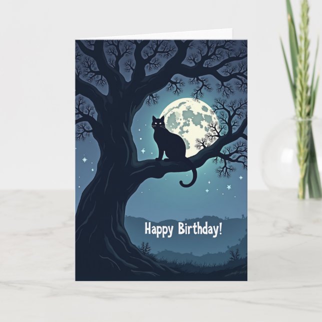 Carte d'anniversaire Chat Mystique (Devant)