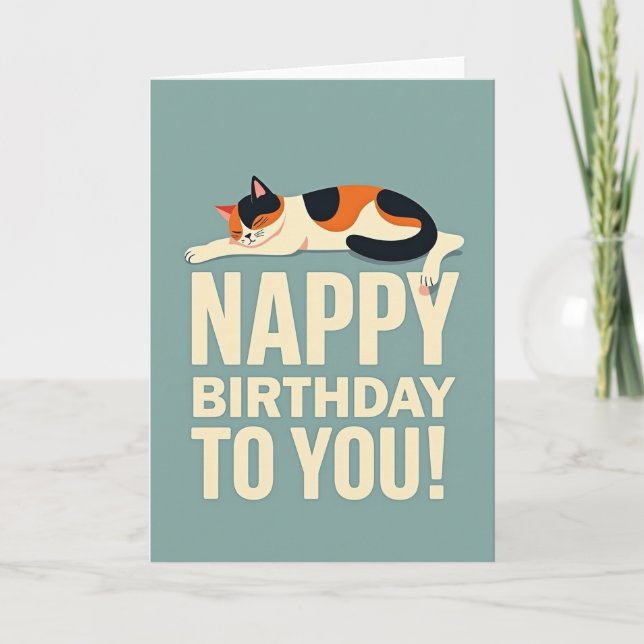 Carte d'anniversaire Chat Rêveur (Devant)