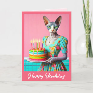 Carte d'anniversaire   Chat Sphynx 6e Anniversaire