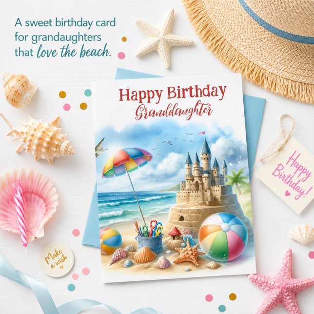 Carte d'anniversaire Château de Sable pour Petite- (Créateur téléchargé)