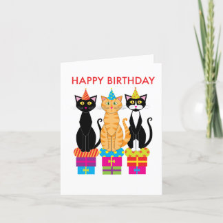 Carte d'anniversaire : Chats d'anniversaire en cas