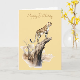 Carte d'anniversaire Cheetah Up A Tree #1