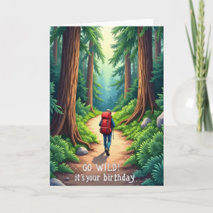 Carte d'anniversaire Chemin de la forêt d'aventure