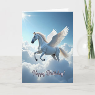 Carte d'anniversaire Cheval ailé Joyeux