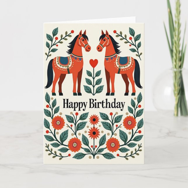 Carte d'anniversaire cheval en art sucré (Devant)