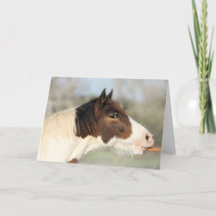 Carte d'anniversaire Cheval et Carotte 5x7