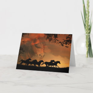 Carte d'anniversaire Cheval Heureux