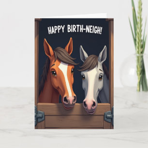 Carte d'anniversaire Cheval Mignon qui Regarde
