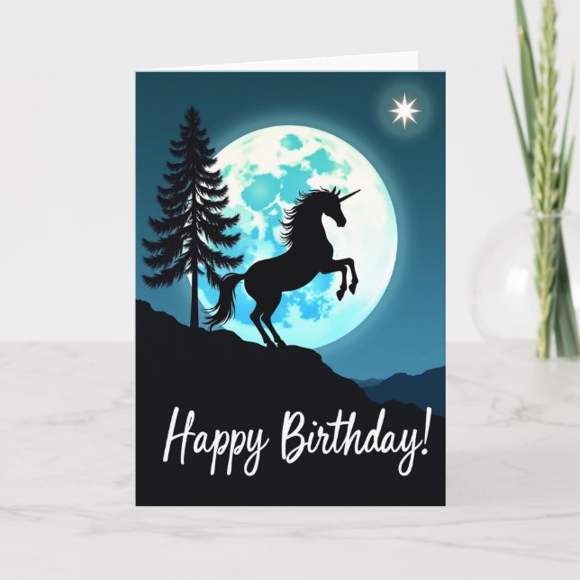 Carte d'anniversaire Cheval Mystique (Devant)