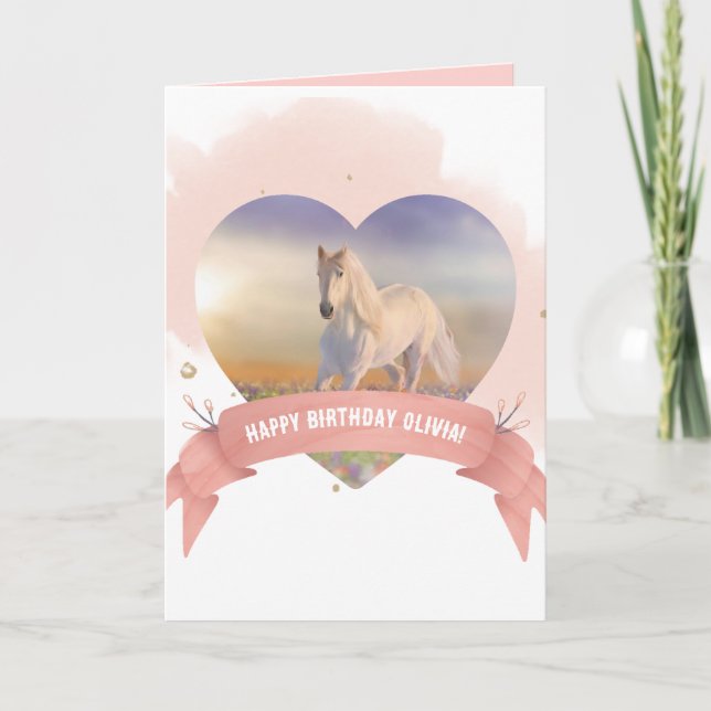 Carte d'anniversaire Cheval personnalisée (Devant)