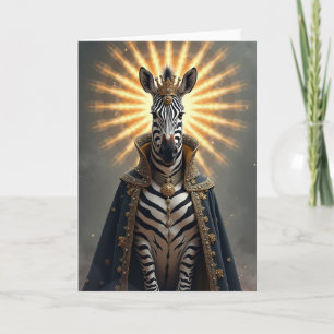 Carte d'anniversaire Cheval rayé royal