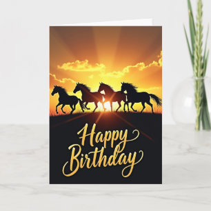 Carte d'anniversaire Cheval Sauvage