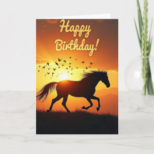 Carte d'anniversaire Cheval Sauvage Joyeux