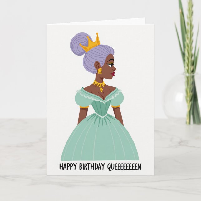 Carte d'anniversaire Cheveux Lavande Royale (Devant)