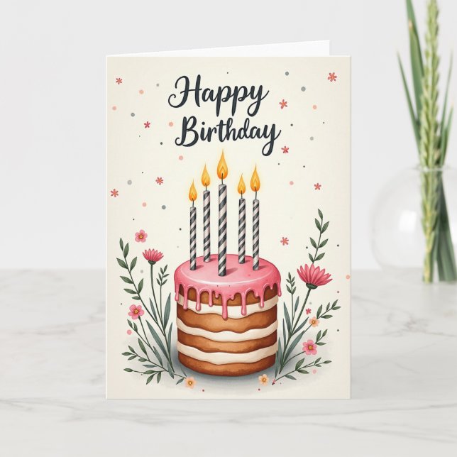 Carte d'anniversaire Chevron (Devant)