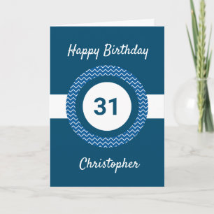 Carte d'anniversaire Chevron Blue 31st