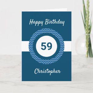 Carte d'anniversaire Chevron Blue 59th