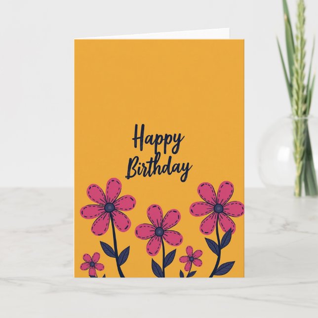Carte d'anniversaire Chevron Flower (Devant)